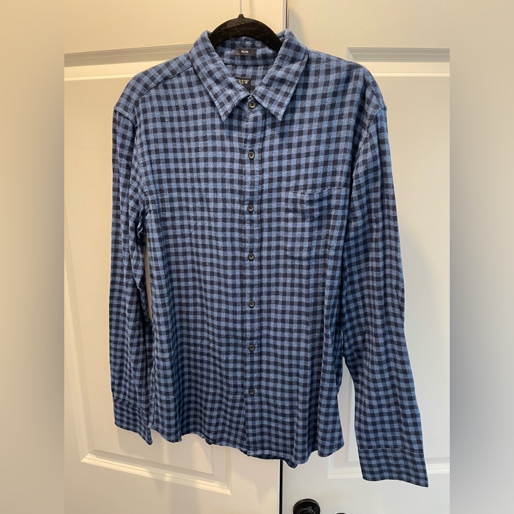 Men’s J Crew Flannel Shirt in Blue